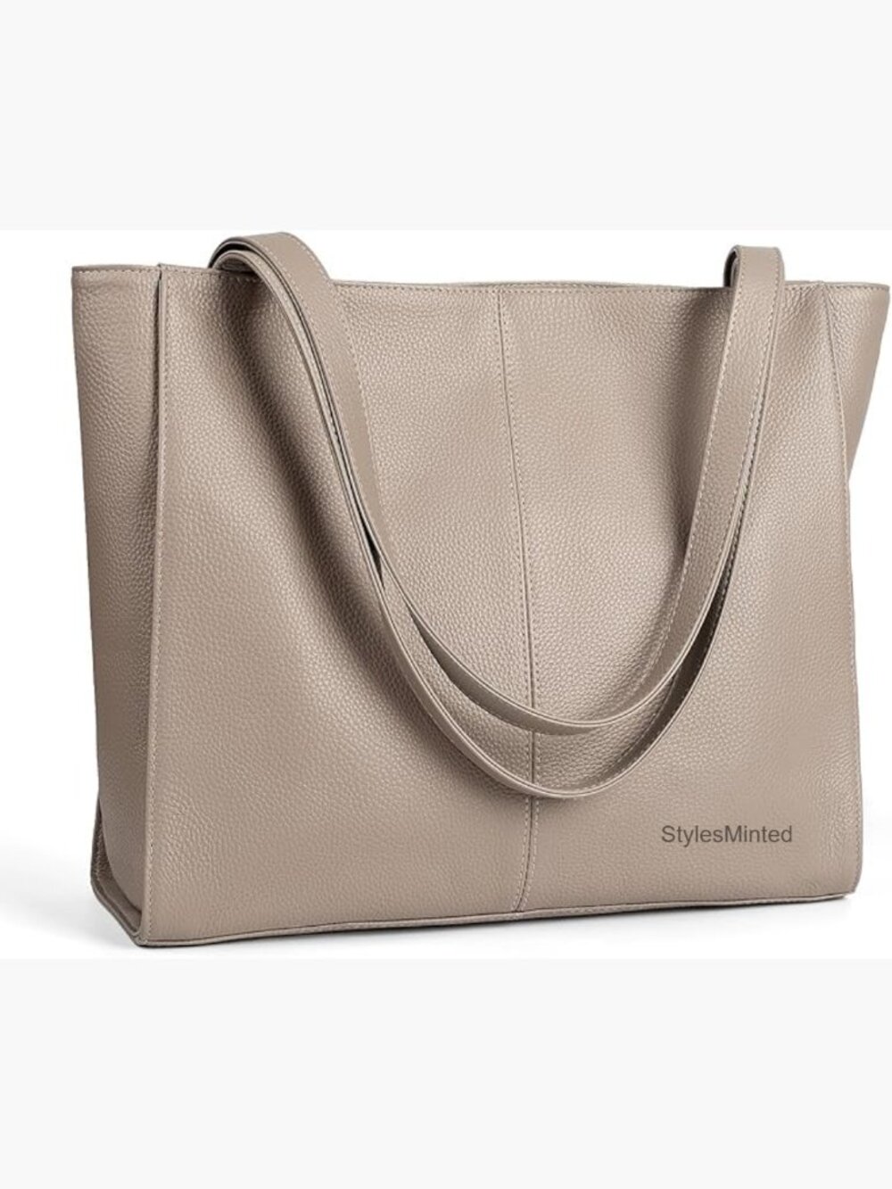 Genuine Leather Tote Bag with Laptop Compartment Work Satchel